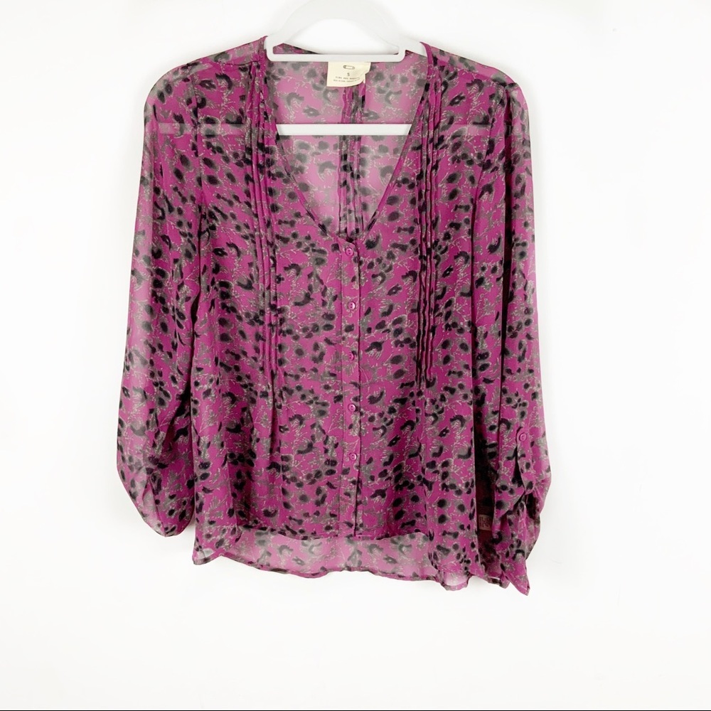 Pins and Needles pink cheetah print blouse